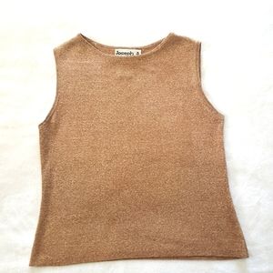 Silk gold metallic sleeveless shell